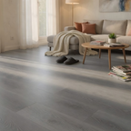Grey SPC Vinyl Flooring Sample in a living room setting