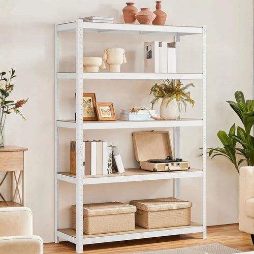 Heavy Duty White Galvanized Shelving with MDF Board in a Home Setup