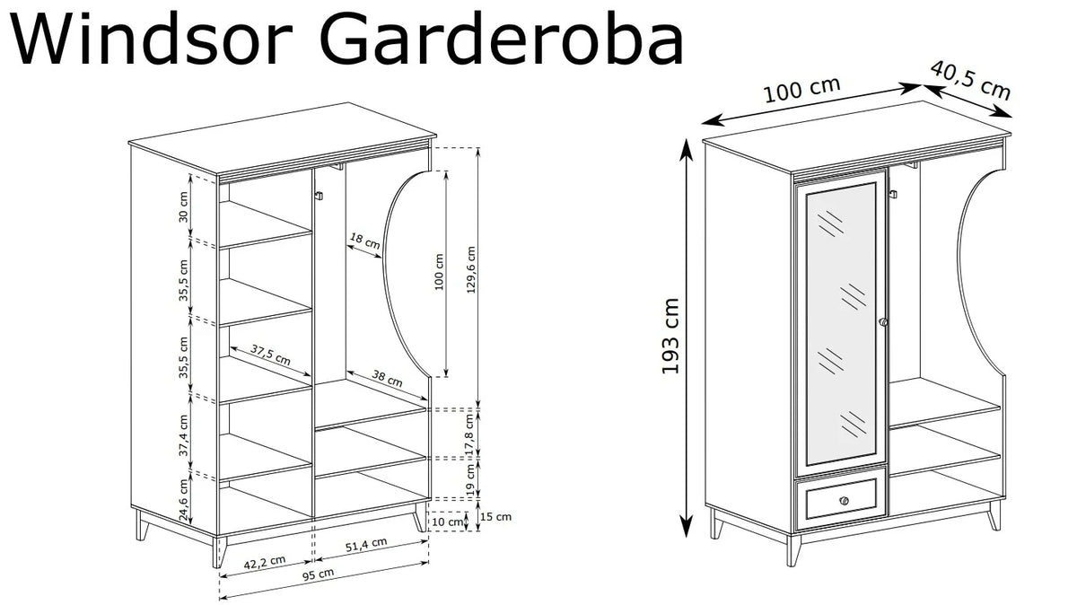CLOSET WITH MIRROR WINDSOR