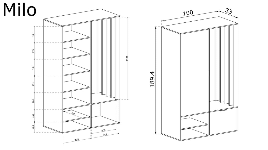 CLOSET WITH MILO MIRROR