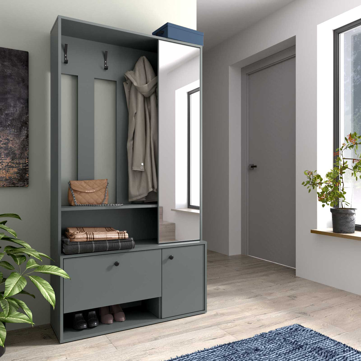 CLOSET WITH MILO MIRROR